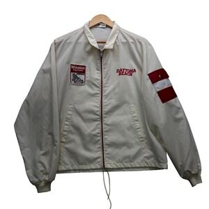 Swingster Jacket Mens L Winston Cup Series Daytona Beach NASCAR Racing White Red